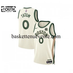 Maillot Basket Boston Celtics Jayson Tatum 0 2023-2024 Nike City Edition Blanc Swingman - Enfant